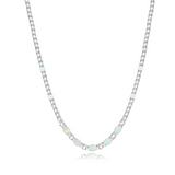 "Glamour Radiance" Collier en argent sterling avec opale blanche taillée fantaisie d'octobre