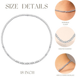 FANCIME "Radiance Glamour" collier tennis en argent sterling avec zircon cubique ovale taillé fantaisie, pierre de naissance d'avril