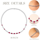 "Glamour Radiance" Collier en argent sterling avec rubis taillé fantaisie de juillet