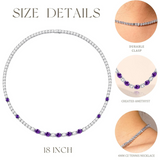 "Glamour Radiance" Collier en argent sterling avec améthyste taillée fantaisie de février