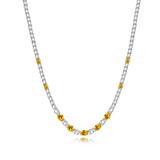 FANCIME "Glamour Radiance" Collier en argent sterling avec citrine taillée fantaisie de novembre