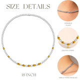 FANCIME "Glamour Radiance" Collier en argent sterling avec citrine taillée fantaisie de novembre