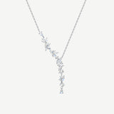 Collier en argent sterling FANCIME "Murmure de glycine" avec goutte de fleur Y