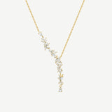 Collier en argent sterling FANCIME "Murmure de glycine" avec goutte de fleur Y