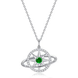 FANCIME "Promesse Stellaire" Collier en argent sterling avec émeraude de mai