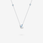 FANCIME "Aqua Joy" Sterling Silver Cut CZ Stones Flying Butterfly Necklace Blue Main