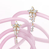 Boucles d'oreilles en argent sterling "Vega Serenade" Étoile scintillante Alpha Lyrae