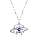 FANCIME "Promesse Stellaire" Collier en argent sterling avec améthyste de février