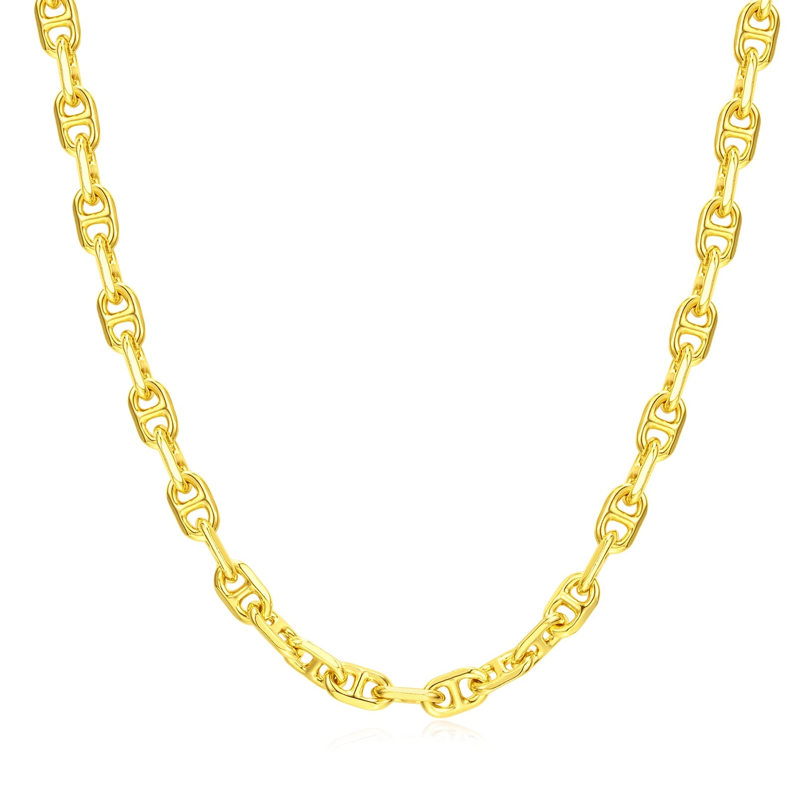 FANCIME "Grâce Ensoleillée" Collier en argent sterling avec maillons carrés classiques