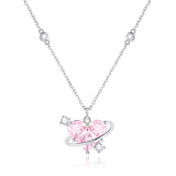 FANCIME "Chérie" Collier en Argent Sterling Planète Rose