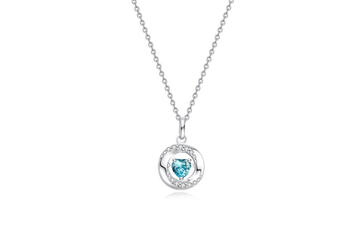 FANCIME  “TOMBEZ AMOUREUX” Colliers en argent sterling pour couples avec zircon bleu