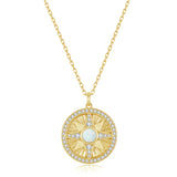 FANCIME "Lumen Star" Opale Pierre de naissance d'octobre Collier en argent sterling
