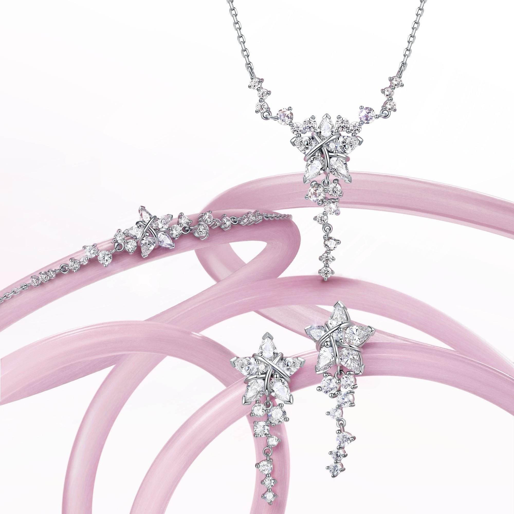 Bracelet en argent sterling "Vega Serenade" Étoile scintillante Alpha Lyrae