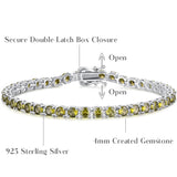 "Délice Ensoleillé" Bracelet Tennis en Argent Sterling Péridot