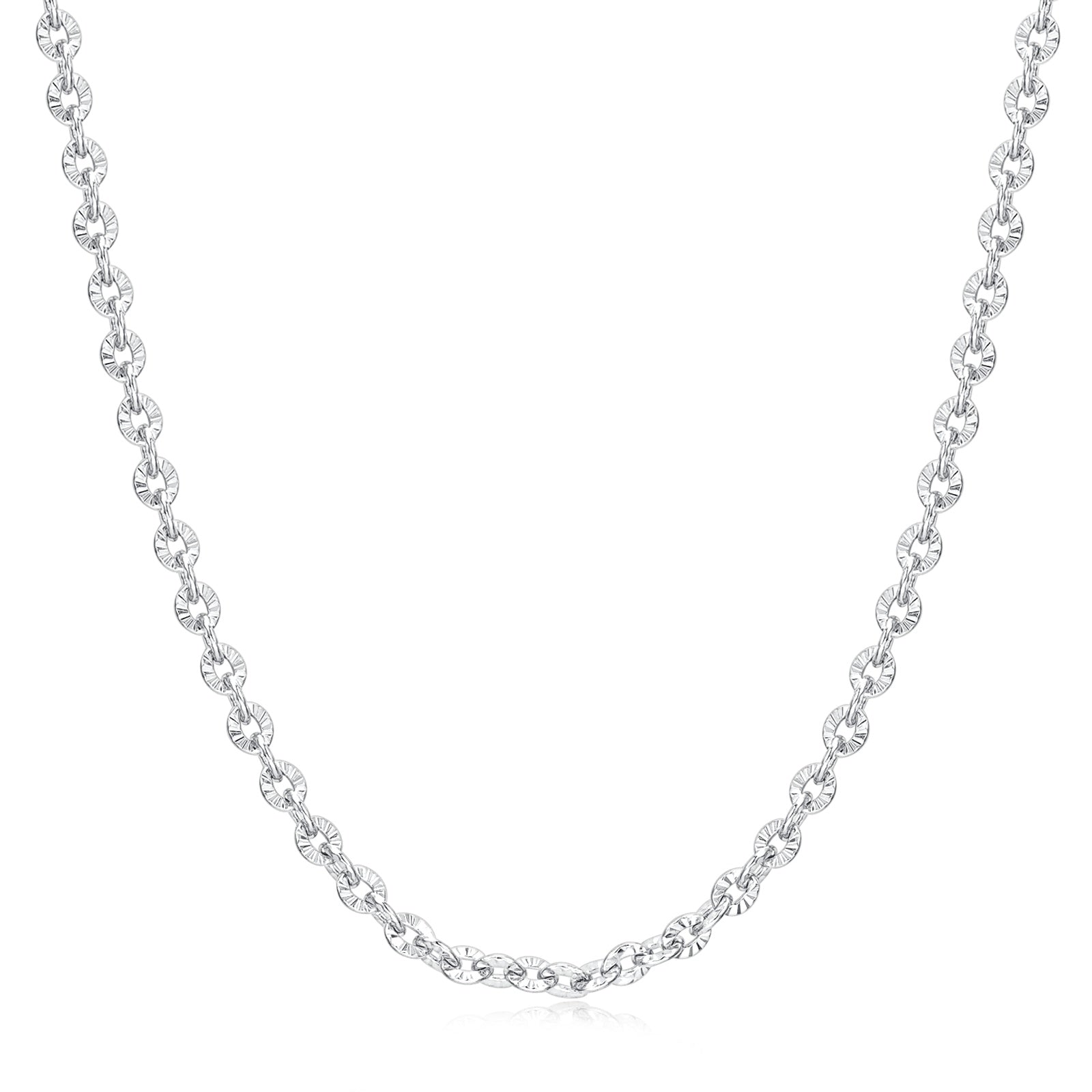 FANCIME "Sunlit Grace" Collier en chaîne classique à maillons floraux en argent sterling