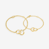 Bracelets en argent sterling pour couples "Connecté" avec cercle Mobius FANCIME