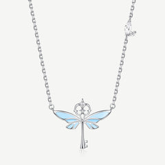 Collier en argent sterling avec design phosphorescent des clés volantes x Harry Potter FANCIME