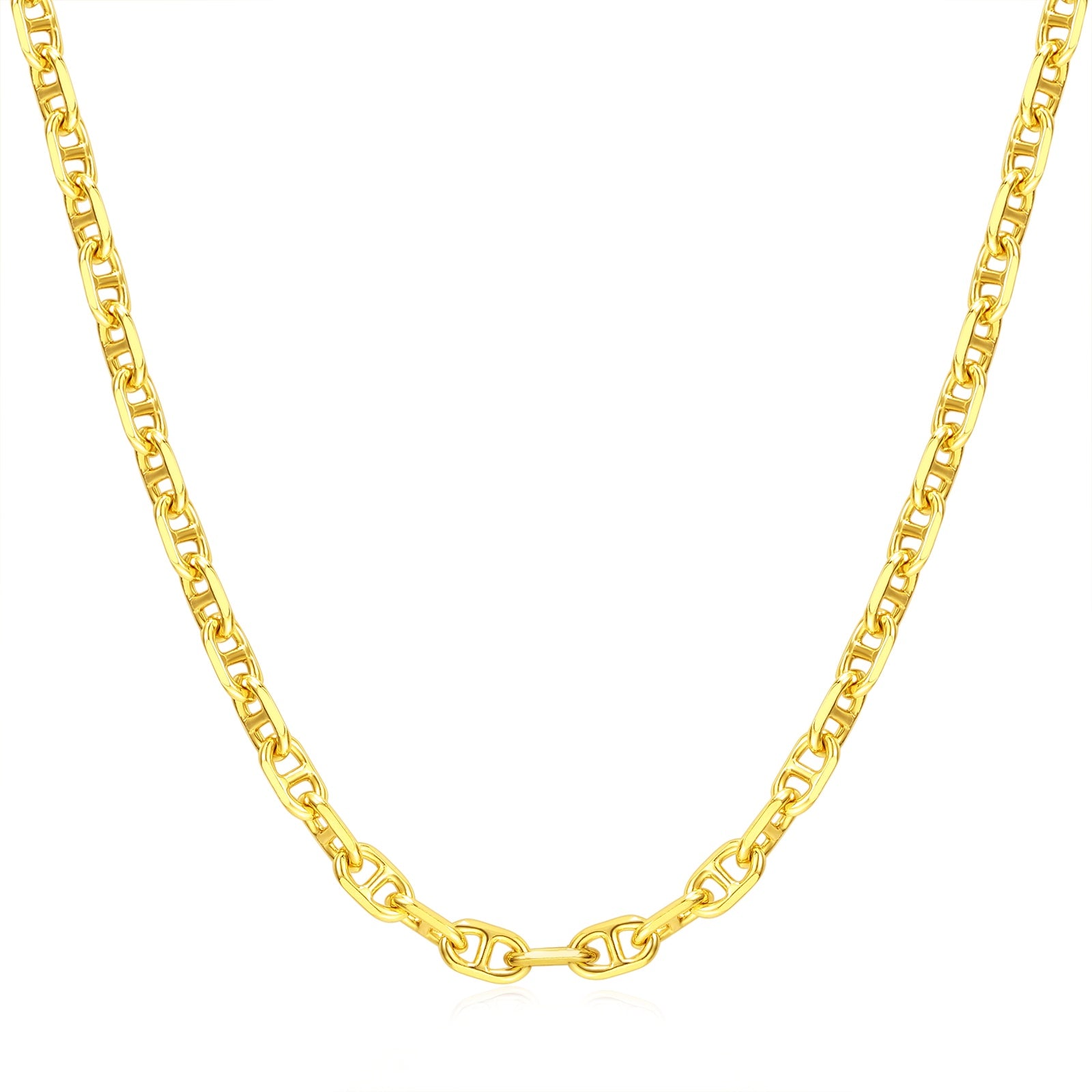 FANCIME "Grâce Ensoleillée" Collier en argent sterling avec maillons carrés classiques