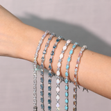 "Glamour Radiance" Bracelet en argent sterling avec turquoise bleue taillée fantaisie
