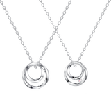 FANCIME "Promise Hearts" Collier en argent sterling assorti pour couples