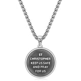 Collier Pendentif pour Hommes en Argent Sterling avec Médailles de Saint Christophe Série Saint FANCIME