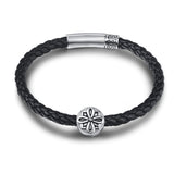 FANCIME FORCE Bracelet en Cuir pour Hommes en Argent Sterling