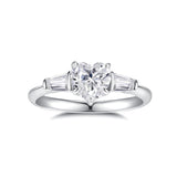 Bague en argent sterling Moissanite en forme de cœur FANCIME Halo
