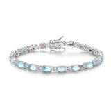 "Radiance Glamour" Bracelet en Pierre de Lune Taillé Fancy en Argent Sterling de Juin