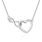 FANCIME Collier en or massif 14K en forme de cœur entrelacé infini