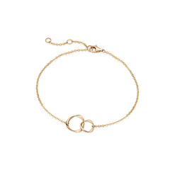 Bracelet en or massif 14K avec deux cœurs entrelacés à l'infini FANCIME