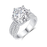 Bague en argent sterling Moissanite FANCIME Sidestones en taille ronde