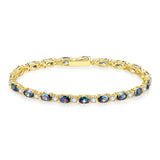 Bracelet en argent sterling Tennis Alexandrite taillé fantaisie de la pierre de naissance de juin "Glamour Radiance"