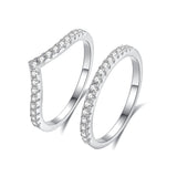 FANCIME Bague en argent sterling "Crown Radiance" en moissanite