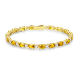 "Glamour Radiance" Bracelet en argent sterling avec citrine jaune taillée fantaisie, pierre de naissance de novembre