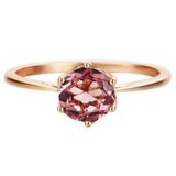 Bague de fiançailles en or rose 14K avec tourmaline FANCIME