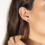 Boucles d'oreilles en argent sterling FANCIME Six Prong 1cttw Moissanite
