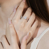 Bague en argent sterling Moissanite en solitaire taille radiante classique FANCIME