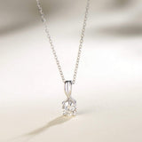 Collier en or blanc 14K FANCIME Moissanite Infinity Ribbon Solitaire