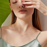 Collier pendentif solitaire en moissanite serti en or blanc 14K ONE Carat, 16+2 pouces