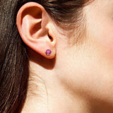 Boucles d'oreilles en tourmaline rose en or rose 14K FANCIME
