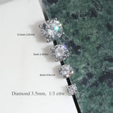 Boucles d'oreilles puces en or blanc 14K avec diamant rond FANCIME