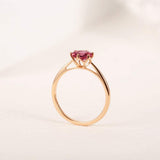 Bague de fiançailles en or rose 14K avec tourmaline FANCIME