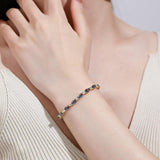 Bracelet en argent sterling Tennis Alexandrite taillé fantaisie de la pierre de naissance de juin "Glamour Radiance"