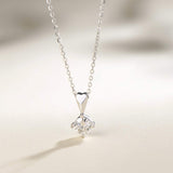 Collier en or blanc 14K FANCIME Moissanite Hearty Love Solitaire