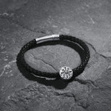 FANCIME FORCE Bracelet en Cuir pour Hommes en Argent Sterling