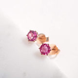 Boucles d'oreilles en tourmaline rose en or rose 14K FANCIME