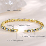 Bracelet en argent sterling Tennis Alexandrite taillé fantaisie de la pierre de naissance de juin "Glamour Radiance"