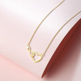 FANCIME Collier en or massif 14K en forme de cœur entrelacé infini