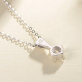 Collier en or blanc 14K FANCIME Moissanite Hearty Love Solitaire