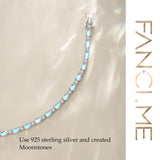"Radiance Glamour" Bracelet en Pierre de Lune Taillé Fancy en Argent Sterling de Juin